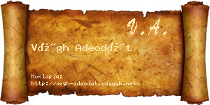 Végh Adeodát névjegykártya